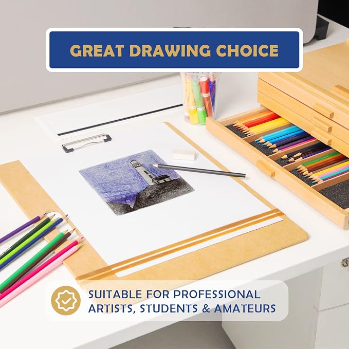 Falling in Art 14x18 Sketch Board with Sturdy Clip &Rubber Bands | Professional Art Drawing Board, Portable Artists Clipboard for Classroom, Studio Drawing, Outdoor Painting - Image 6