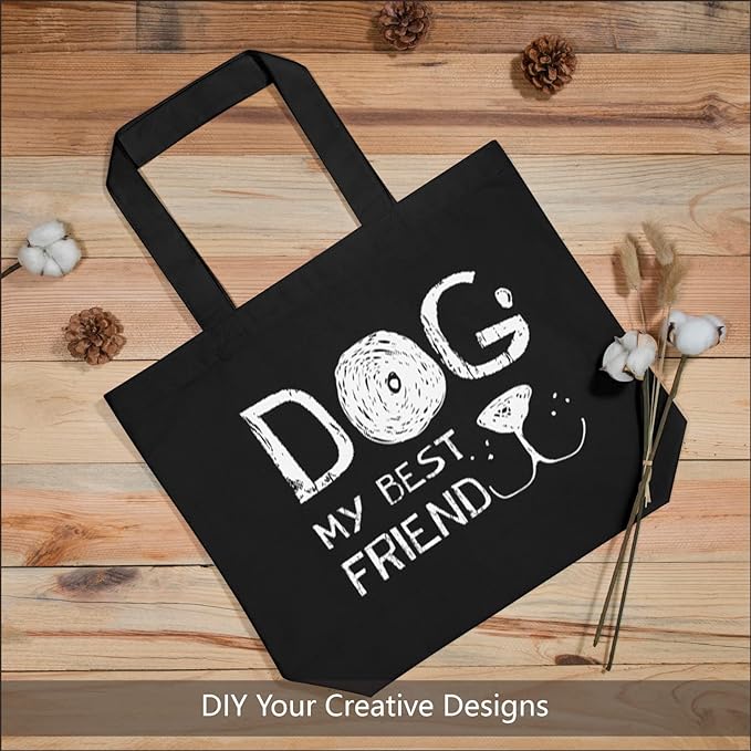 TOPDesign 3-Pack Super Strong Large 12oz Cotton Canvas Tote Bags, Reusable Grocery Shopping Cloth Bags, Fashionable Two-Tone Totes for Crafts, DIY Your Creative Designs - Image 3