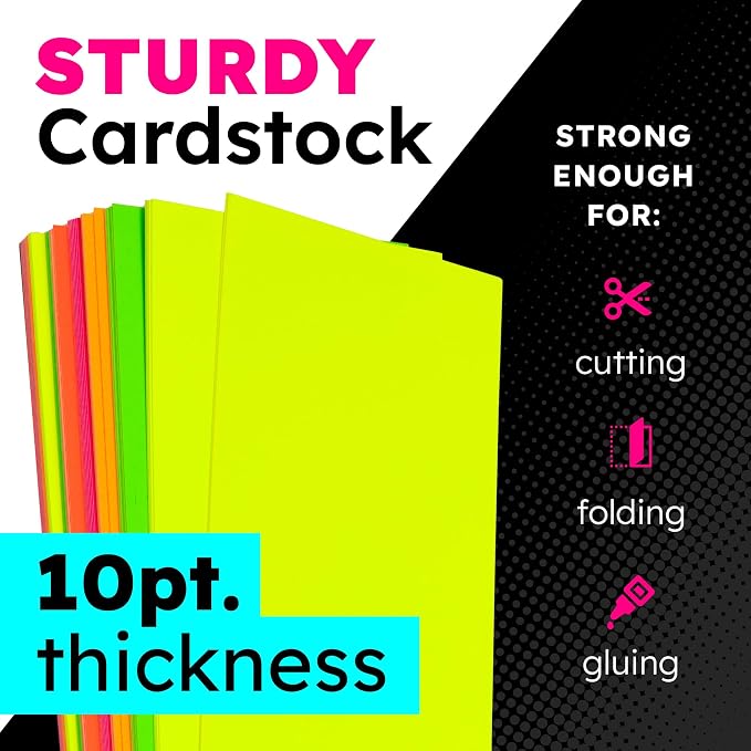 Hygloss Medium Poster Board 4x11 - 50 Neon Green Single Color Bulk Pack - 10 Pt. Thickness Colored Poster Board Paper for Projects, Signs, Displays - Posterboard Multipack 4" x 11" - Image 3