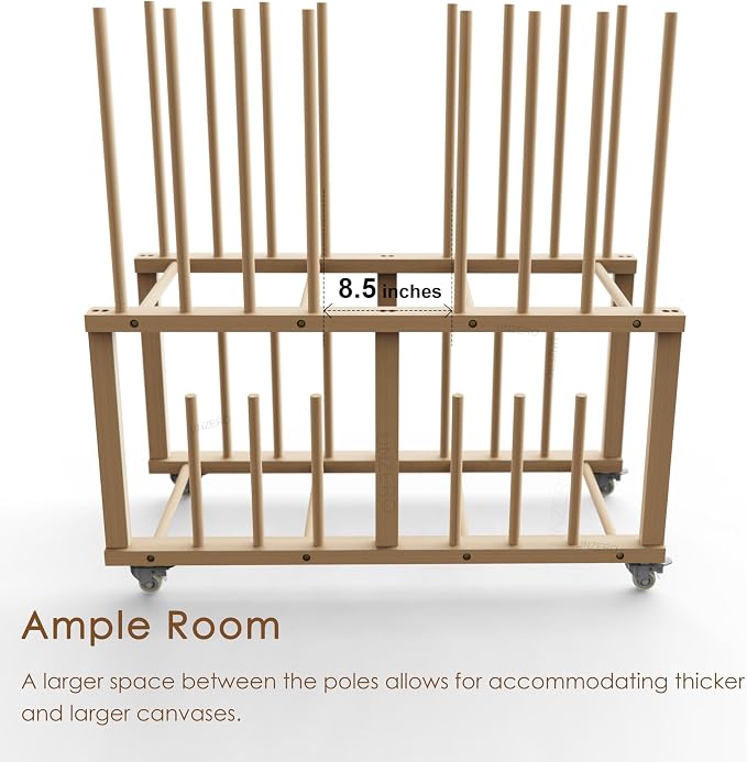Art Storage Rack, Art Canvas Storage, Art Drying Rack, Canvas Boards Rack Art Storage with Handle & Caster Wheels for Drawing Board, Panel, Paper Pad for - Image 5