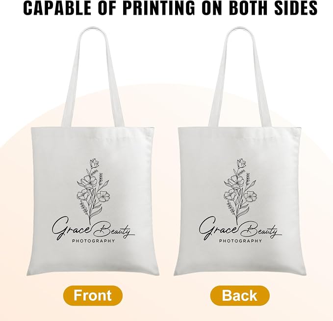 Custom Canvas Tote Bags Bulk with Logo 1 | 6 | 10 | 30 | 50 | 100 Pack Personalized Reusable Grocery Shopping Bags - Image 8