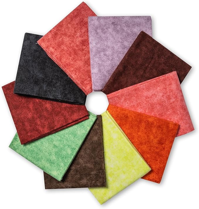 100% Cotton Fat Quarters Fabric Bundles for Sewing | 10 pieces of 18x22 inch flannel precut cotton fat quarters in the Mirage Tonals Flannel collection by ConnectingThreads