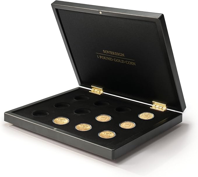 Lighthouse - VOLTERRA Coin Display Case for 12 British Sovereign Gold Coins in GRIPS33 Capsules by Leuchtturm