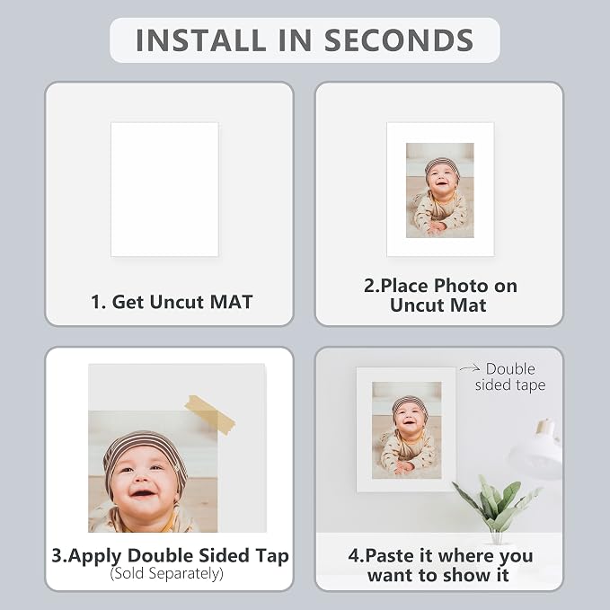 Somime 10 Pack Backing Boards, 8.5x11 Acid-Free Uncut White Mat Boards | Backerboards for Art Prints, Ideal for Photos, Pictures, Prints, and Frames - Image 7
