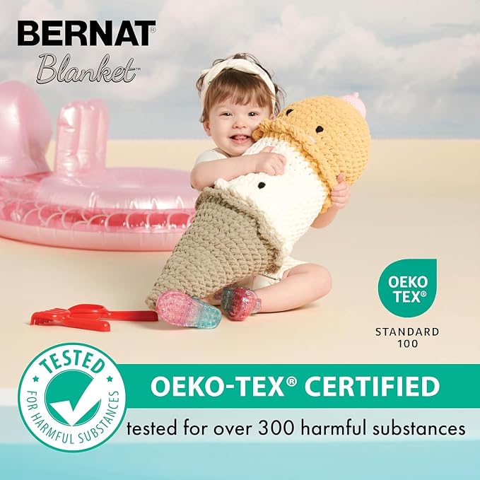 Bernat Baby Blanket Sparkle Rose Glow Yarn - 1 Pack of 10.5oz/300g - Polyester - #6 Super Bulky - 220 Yards - Knitting & Crochet - Image 8