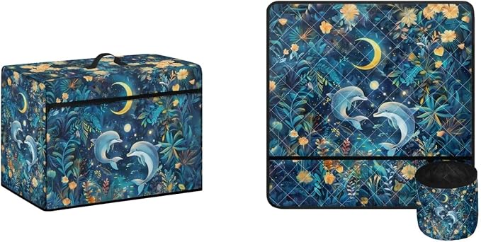 Whale Moon Sewing Machine Dust Cover & Mats for Table With Pockets - Pad to Reduce Vibration, Noise, Movement - Anti-Dust Cover for Sewing by Kathyboom
