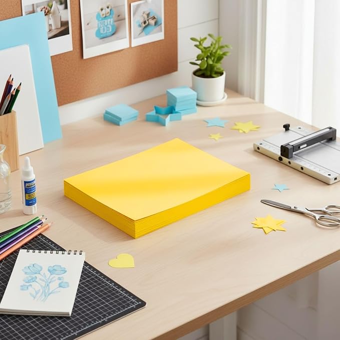 Vellum Bristol Cover Sheets, 67 Pound, (147 GSM) Smooth Finish, 250 Sheets Pack. – Cardstock for Crafting, Printing And More. (10, Goldenrod, 8.5"x11") - Image 5