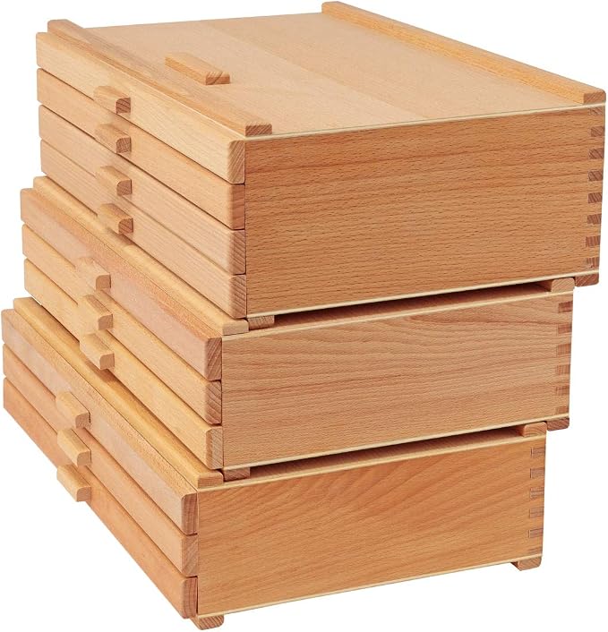 Cezanne Creative Mark Pastel Storage Box, 4-Drawer Wooden Art & Craft Supplies Organizer, Birch Wood, Brown - Image 6