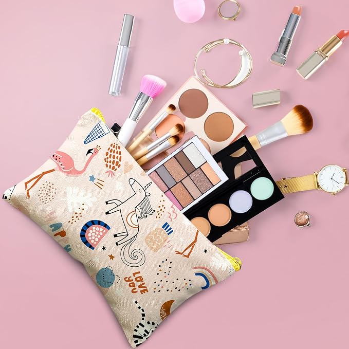 Silkfly 144 Pack Blank Canvas Zipper Pencil Pouch Bulk DIY Bags Sublimation Makeup Pouch White Multipurpose Toiletry Bag for Stationery Makeup Travel Cosmetic Toiletries Crafts Storage - Image 7