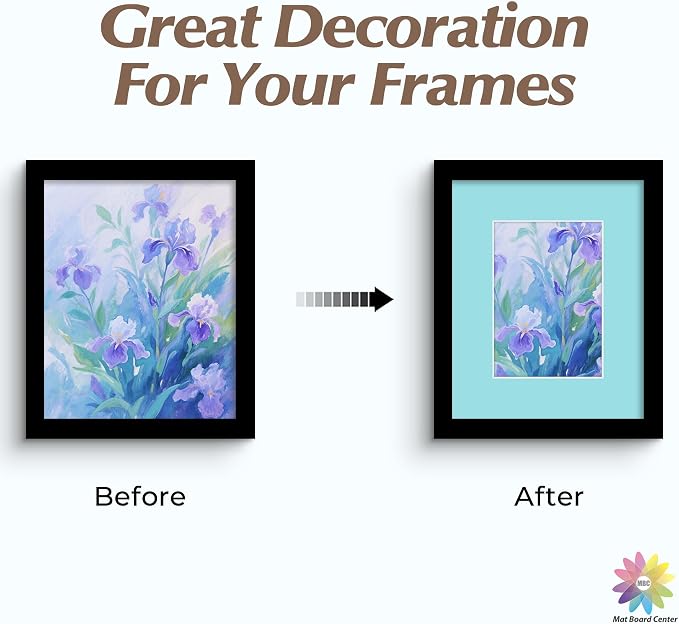 Mat Board Center 20 Pack 8x10 Picture Mat for 5x7 Photo Mixed Color | Fits 5x7, White Core, Acid Free, 4-Ply Thick, Photo, Art, Poster or Print Display - Image 7