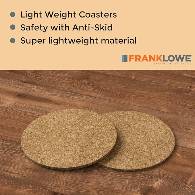 Flowe Cork Tiles, Self-Adhesive Backing for Coasters, Tiles, Wall Bulletin Boards, Natural, 4" Diameter (1000) - Image 5