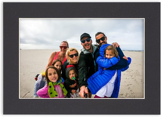 8x10 Mat for 12x16 Frame - Precut Mat Board Acid-Free Black 8x10 Photo Matte Made to Fit a 12x16 Picture Frame, Premium Matboard for Family Photos, Show Kits, Art, Picture Framing, Pack of 25 Mats - Image 6