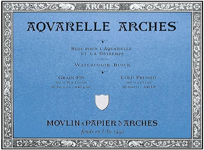 Arches 12-Inch x 16-Inch Acid-Free Cold-Press Watercolor Paper Block - Image 2