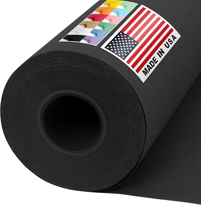 36" x 1200" USA Made Black Kraft Paper Roll, 45 lbs Thickness, American Quality Paper for School, Crafts, Art, Bulletin Board - Odorless, Non-Toxic, Safe for Kids | Kraft Paper for School, Crafts, Art, Bulletin Board - Odorless, Non-Toxic, Safe for Kids by Paclord