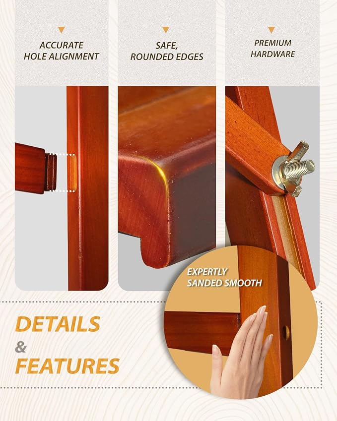 Pine Wood A-Frame Art Easel Stand,Foldable Wooden Easel for Painting,Walnut | Adjustable wooden painting easel hold up to 41"canvas,Wood easel for display home studio outdoor wedding student adult artist - Image 3