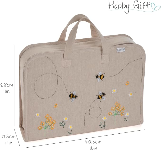 Hobby Gift Project Case Sewing and Yarn Storage Bag with Handles Internal Pockets and Organiser Inserts for Knitting Crochet Craft Classes and Travel | Double Handles, Internal Pockets, Organiser Inserts, For Knitting Crochet Craft Classes and Travel - Image 6