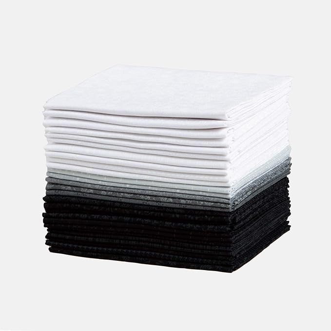 Print Collection Precut Cotton Quilting Fabric Bundle Fat Quarters (Monochrome) - Image 2