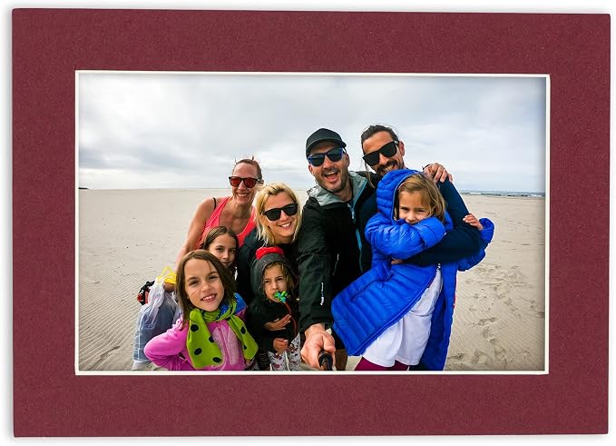 8.5x11 Mat for 11x14 Frame - Precut Mat Board Acid-Free Maroon 8.5x11 Photo Matte For a 11x14 Picture Frame, Premium Matboard for Family Photos, Show Kits, Art, Picture Framing, Pack of 10 Mats - Image 6