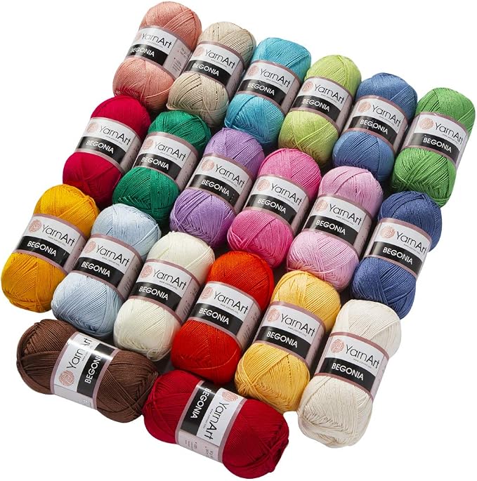 20 Skein Yarnart Begonia Yarn, 100% Mercerized Cotton, Each 1.76 Oz (50g) / 185 Yrds (169m), Fine Sport: 2 - Image 2