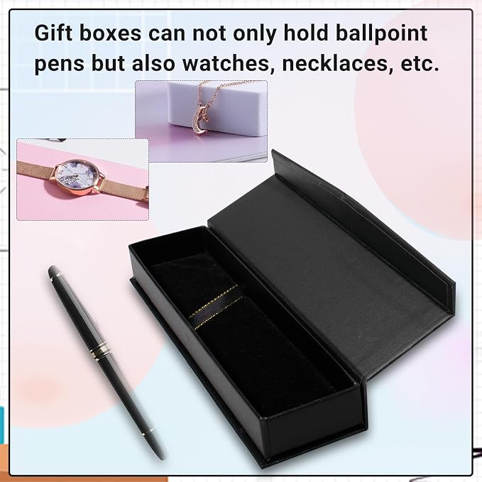 42 Pcs Pen Gift Boxes Empty Black Ballpoint Pen Gift Box with Cushion Pen Jewelry Display Box Empty Present Collection Cases for Birthday Souvenir Business Gifting Office Supplies - Image 3