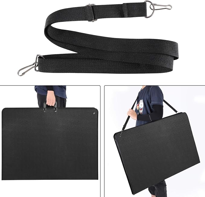 Professional Art Portfolio Case - 24 x 36 Inches - Light Weight & Durable - Shoulder Strap & Handle Options - Three Inside Pockets - Water Resistant - Documents Posters Monitors - Image 3