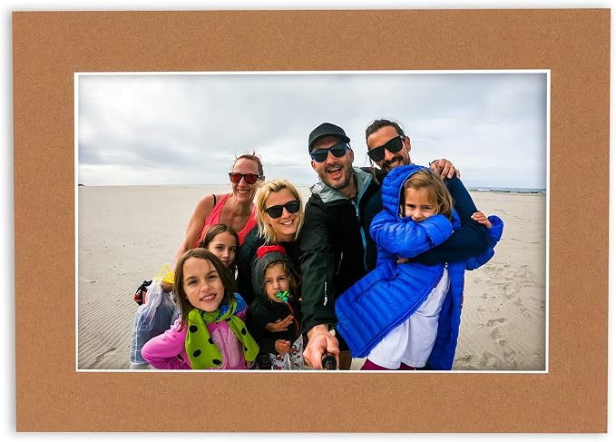 11x14 Mat for 12x16 Frame - Precut Mat Board Acid-Free Show Kit with Backing Board, and Clear Bags Brown 11x14 Photo Matte Made to Fit a 12x16 Picture Frame Matboard for Framing, Pack of 1 Mat - Image 6