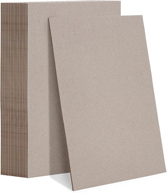 Heavy-Duty Chipboard Sheets 8.5 x 11 20 Pcs | Goefun 80pt/2mm Thick Greyboard Book Board for Book Binding, Scrapbooking, Photo Backing, DIY Projects by Goefun