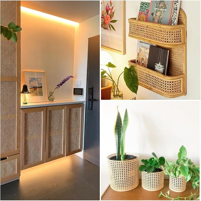 26" (2.2Feet) Width x 9.9 Feet Length Cane Webbing Large Size Roll, Rattan Natural, Rattan roll, Rattan Material, Caning Supplies, Caning Material from Origin Asia for Rattan Furniture, Cane Chair - Image 9