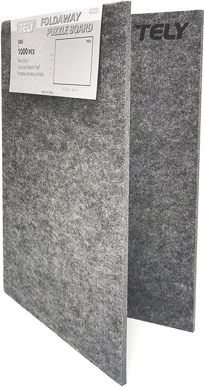 TELY Foldaway Puzzle Board Felt Mat for up to 1000 Pieces of Jigsaw Puzzle, Foldable for Easy Storage, Portable Puzzle Pad, (Black/9mm Thickness) - Image 6