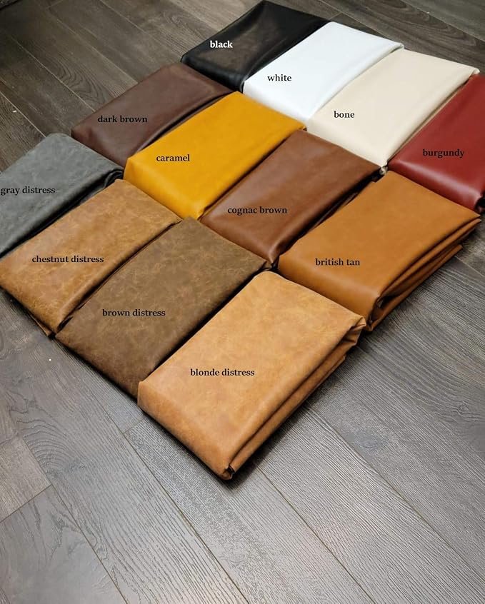 Golden Tan Soft Faux Vegan PU (Peta Approved Vegan) Leather by the Yard Synthetic Pleather 0.9 mm Nappa 10 Yards Soft Smooth Upholstery (Golden Tan, 10 Yards (360"x54")) - Image 4