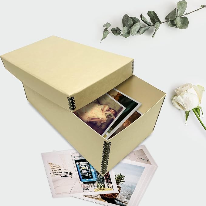 Lineco Archival Photo Card Box, Museum-Quality, 4x6x12 Inch, Tan, 2 Pack | Acid-Free with Removable Lid, Metal-Edge Corner, Bulk Storage and Preservation for Negatives, Prints, Films, Photos, Snapshot - Image 7