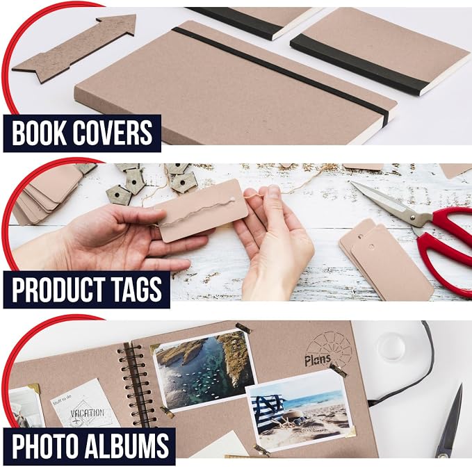 Paclord 11" x 17", Brown Kraft Pasted Chipboard Sheets, 45 Pt – Made in USA Heavy-Duty Extra Thick Cardboard Chipboard (Bundle of 160), – Durable Chipboard for Picture Frame Backing, Book Covers - Image 7