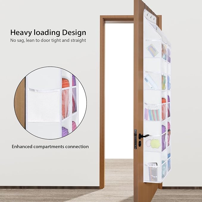 Univivi 6 Tiers Yarn Storage Organizer, Large Crochet Organizer, White | High Load-Bearing Capacity, 12 Deep Clear Pockets, Easy Assembly, Crochet Storage for Crochet Hooks, Knitting Needles - Image 2