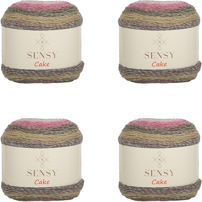 S Sensy Cake - Premium Acrylic #3 Light Yarn, 4 Skeins, 560, 525 Yards 5 oz by SSENSY