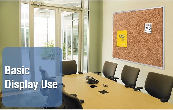 Quartet Cork Bulletin Board 72"W x 48"H Pin Board, Silver Aluminum Frame (2307) - Image 7