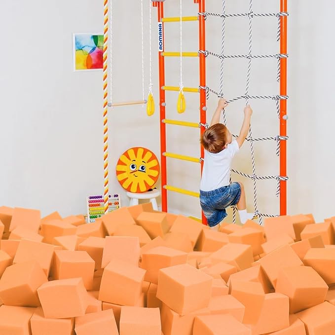 Foam Pit Blocks Foam Padding Sponge Pit Cubes Sponge Blocks for Amusement Park Gymnastics Freerunning and Parkour Courses - 36PCS 5" x 5" x 5" (Tangerine) - Image 7