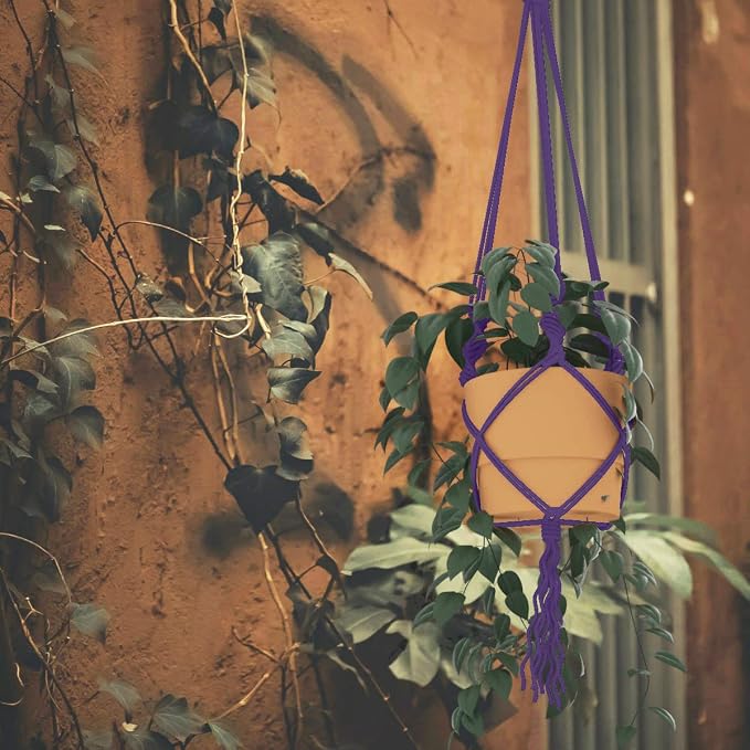 ZUEXT Macrame Cord, Dark Violet, 4mm x 547yds Cotton String Macrame Yarn | Natural Handmade, 4 Strands Twisted Cotton Rope, for Craft Wall Hanging Weaving Tapestry Dream Catchers Hanger DIY Gift, 500m - Image 9