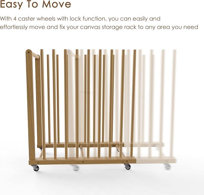 Art Storage Rack, Art Canvas Storage, Canvas Boards Rack Art Storage with Handle & Caster Wheels for Drawing Board, Panel, Paper Pad for Art Studios, Artworks, Gallery - Image 9