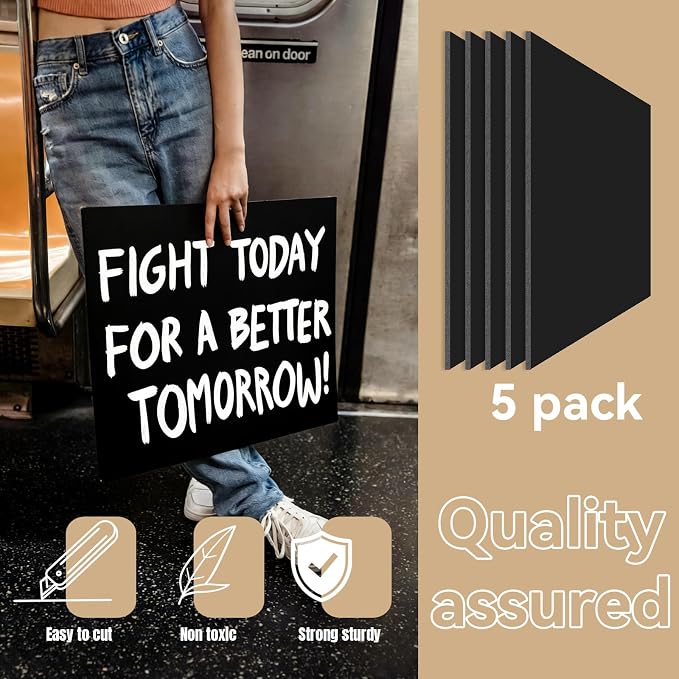 WEWLINE 36×48" Black Foam Board, 3/16" (5mm) Thick Poster Board, 5Pack of Foam Core Board for Arts & Crafts, School Projects, Displays, and Presentations - Image 5