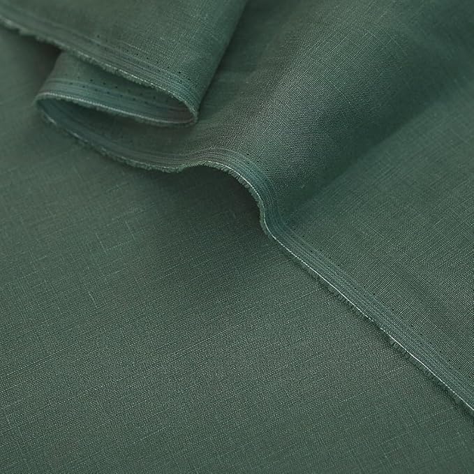Japan Nature 100% Linen Fabric for Clothing, Home Decor, Pillow, Sofa, 55" Width, Craft by The Yard (Army Green, 5 Yard) - Image 2