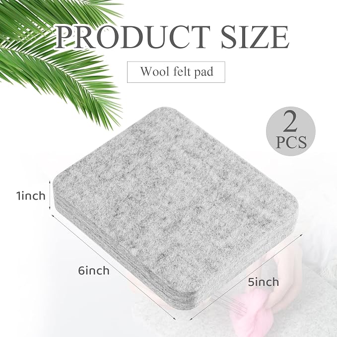 Amylove 2 Pcs Needle Felting Pad Needled Felting Mat Wool Supplies Thick Firm Base Woolen Block for Beginners Crochet Knitting Projects Kit Tool, Gray (5 x 6 x 1 Inch) - Image 2