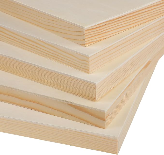 Aodaer 8 Pack Wood Panels 8 x 12 Inch Wooden Panels Canvas Unfinished Craft Wood Boards Panels for Art Crafts Acrylic and Oil Painting Pouring DIY Projects - Image 3