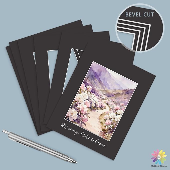 Mat Board Center 25 Pack 16x20 Picture Mat for 11x14 Photo Black | Fits 11x14, White Core, Acid Free, 4-Ply Thick, Photo, Art, Poster or Print Display - Image 4