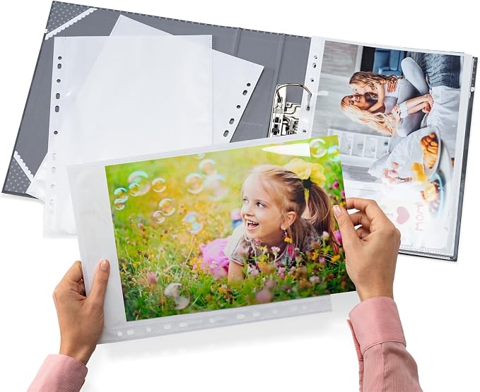 Herma Photo Pockets for Ring Binder Albums, Acid Free, 20 x 30 cm Portrait Format, 20 Pockets, White - Image 5