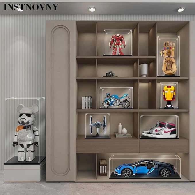 Acrylic Display Case for Collectibles Assemble Acrylic Display Box for Lego 76240 Building Set Clear Acrylic Case for Display Action Figures Car Model Toys(Black,19.7*11.8*7.9 inch) - Image 5