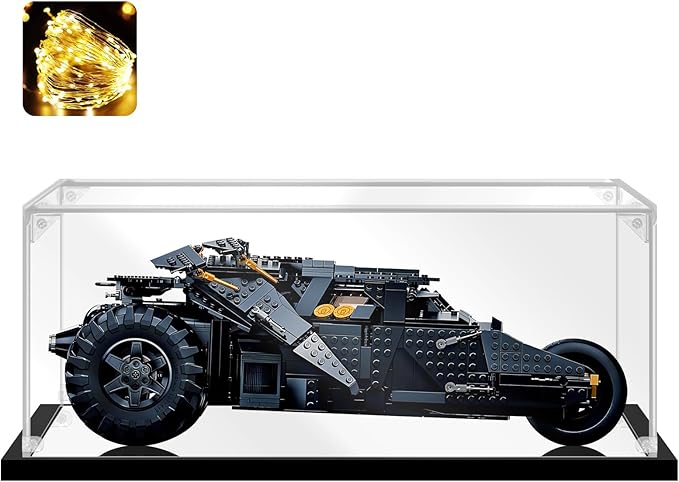Acrylic Display Case for Collectibles Assemble Acrylic Display Box for Lego 76240 Building Set Clear Acrylic Case for Display Action Figures Car Model Toys(Black,19.7*11.8*7.9 inch) by Instnovny