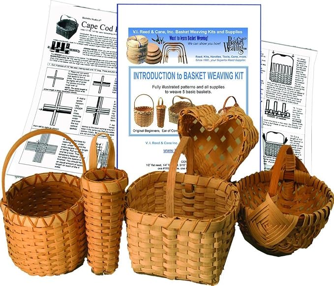 VIRC Introduction to Basket Weaving Kit for 5 Baskets by VIRC