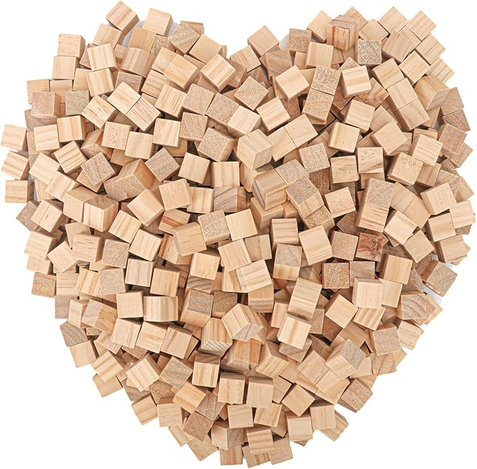 1000 PCS Premium 0.79 Inch Wooden Cubes, Natural Pine Wood Cubes for Crafts, Wood Blocks Ready for Artistic DIY Projects-Unleash Creativity with Blank Wood Blocks by Unknown