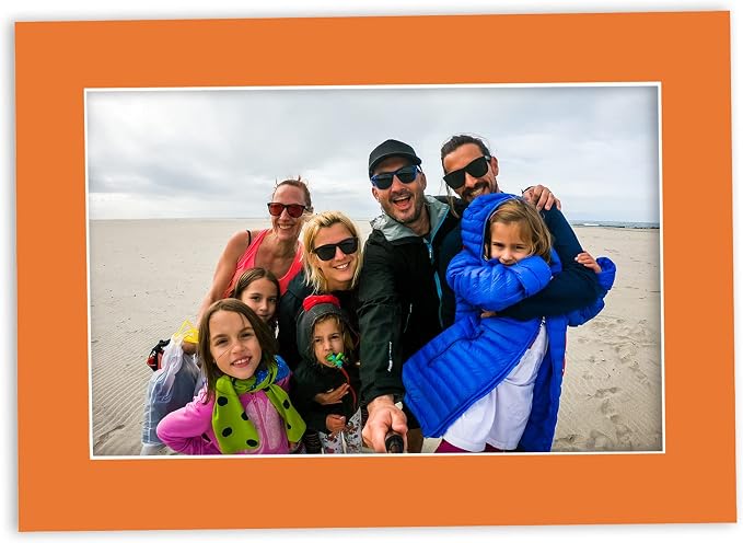 11x14 Mat for 12x16 Frame - Precut Mat Board Acid-Free Show Kit with Backing Board, and Clear Bags Orange 11x14 Photo Matte Made to Fit a 12x16 Picture Frame Matboard for Framing, Pack of 100 Mats - Image 6