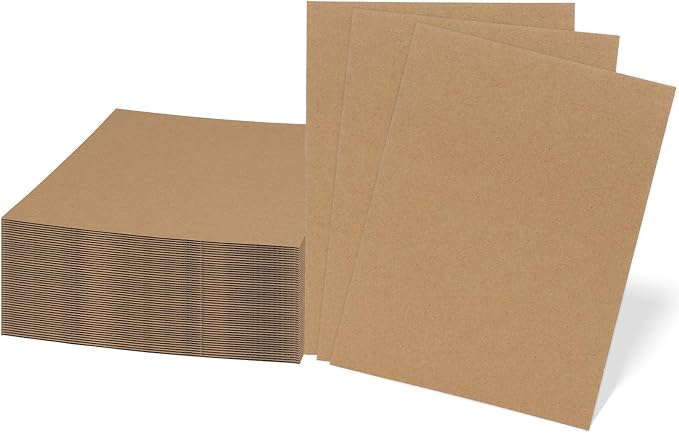 RLAVBL 50 Pack 9x12 Corrugated Cardboard Sheets, Flat Cardboard Inserts for Shipping, Mailing, Packing, DIY Crafts by RLAVBL